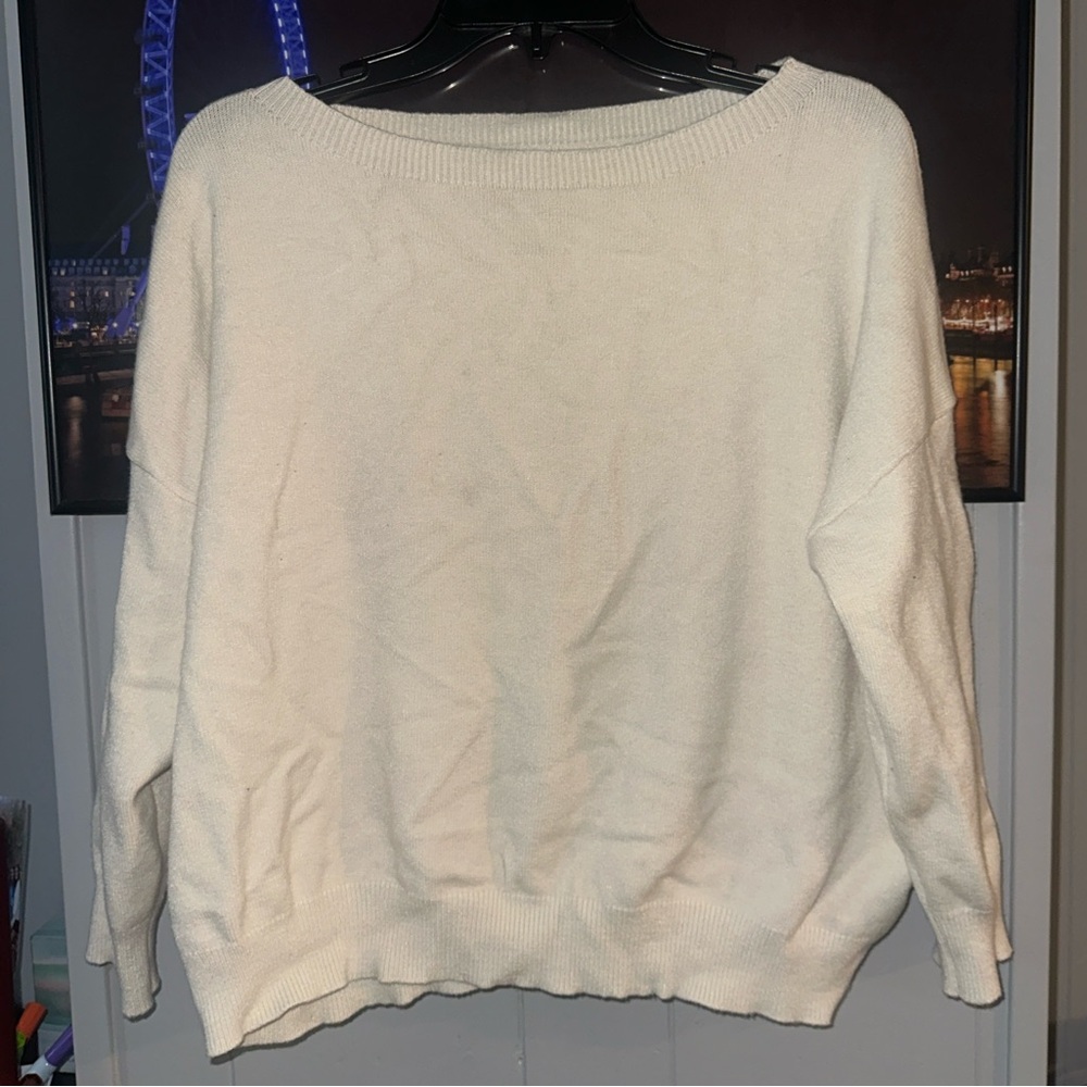 SHEIN Cream Off-the-Shoulder Sweater